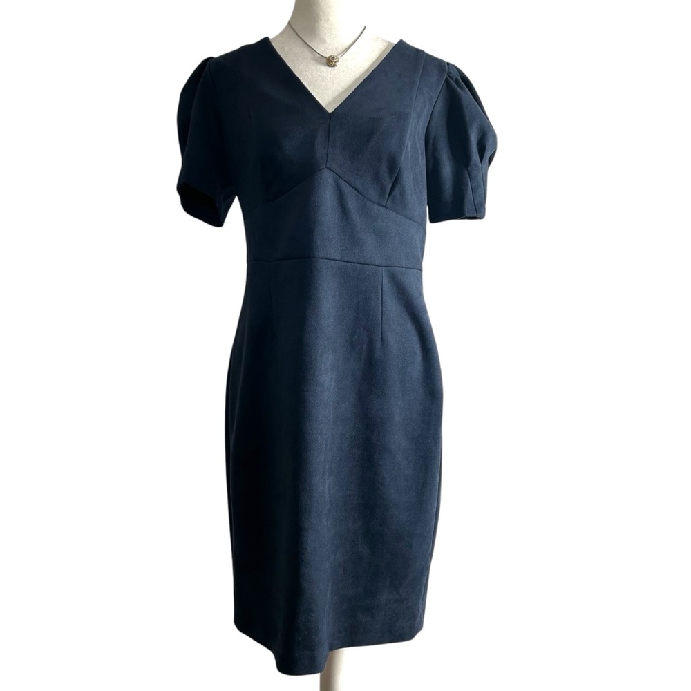 DKNY Blue Faux Suede V-Neck Dress Women’s Size 8